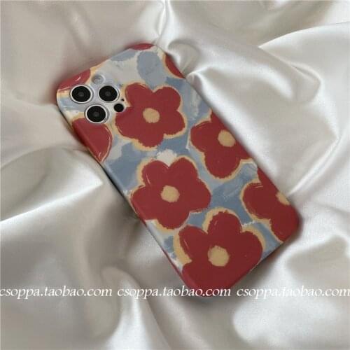 Oil Painting Flowers Phone Case for iPhone 11 12pro 12mini Silicone Soft Shell for iPhone 7 8 XR XS 7/8Plus Phone Cover Fashion