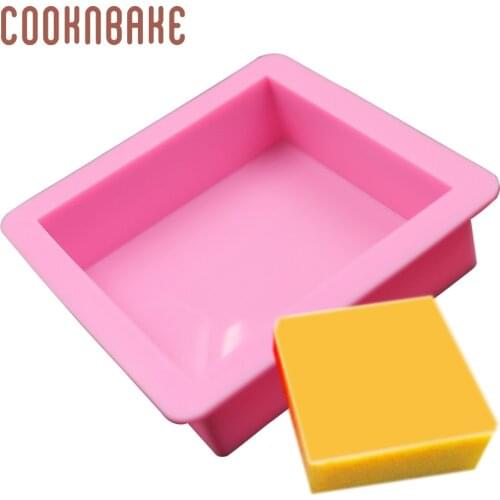 COOKNBAKE Silicone Handmade Soap Mold square cake biscuit baking tool 6 * 6 * 2cm Straight Quadrel Mold for resin
