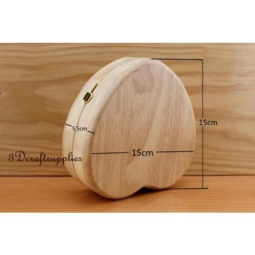 Wood purse frame nature wooden box heart shape 6 inch x 6 inch M75