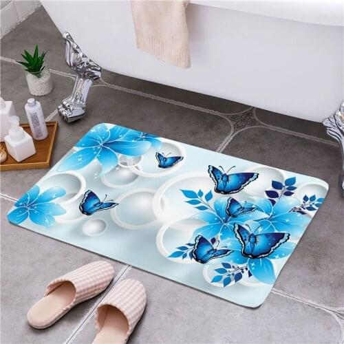 Butterfly Entrance Door Floor Mat Door Mat Non-Slip Foot Pad Home Welcome Carpet For Hallway Bath Kitchen Doormat