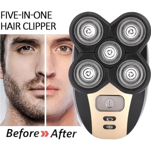 5 in 1 Electric Shaver Wet Dry For Men Electric Razor Rechargeable Shaving Machine Hair Clipper Beard Nose Hair Trimmer Grooming
