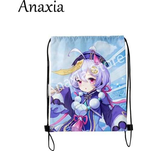 Qiqi 3D Merch Fashion Style Student Shoulder Storage Bag Drawstring Travel Beach Backpack Toys Shoes for women and men casual
