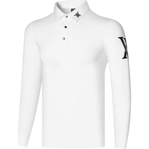 Autumn Mens Golf Sports Long Sleeve T-shirt Fashion Printed Polo Shirt Quick-drying Breathable High Quality Golf Cloth