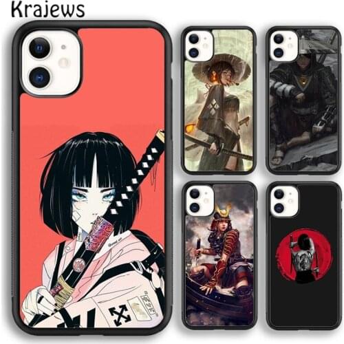 Krajews Anime Girl Samurai Soft Phone Case Cover For iPhone 5 SE 6s 7 8 plus X XR XS 11 12 pro max Samsung Galaxy S8 S9 S10
