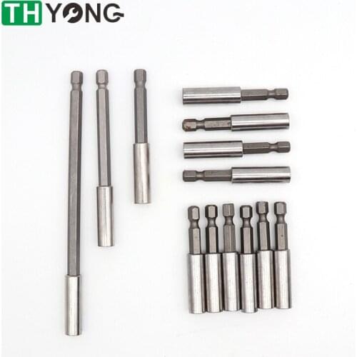 High Quality Magnetic Extension Bit Set Extensions Quick Change 1/4" 6.35mm Hex Rod Shank Long Handle 60 75 100 150 mm