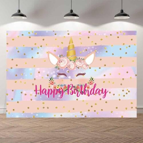 NeoBack Birthday Flowers Gold Cartoon Head Crown Children Kids Baby Shower NewBorn Photography Background Studio Photo Backdrop