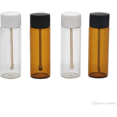 Newest Colorful Snuff Bottle Snorter Box Pill Storage Powder Glass Store Spoon Portable Multiple Uses High Quality Innovative De