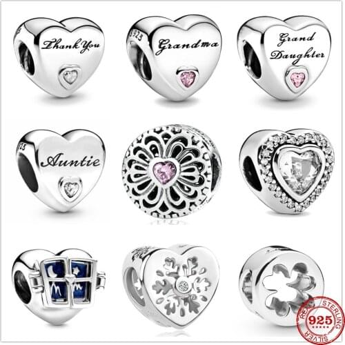 2020 New Love Family heart window bloom flower snowflake Beads fit Original Pandora Charms Silver 925 Bracelet DIY Women Jewelry