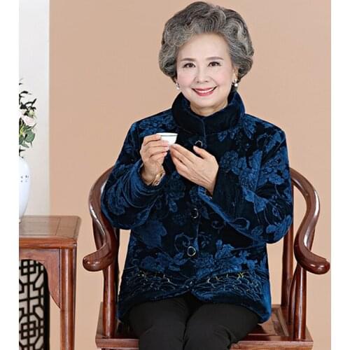 ZG1427 2020 autumn winter new style middle-aged and elderly women coat thickened keep warm cotton-padded jacket cheap wholesale