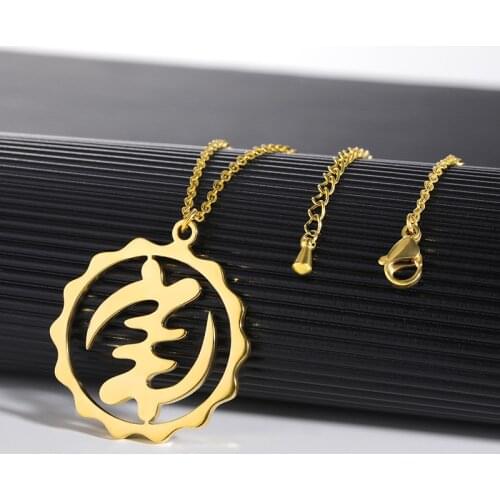 Stainless Steel Gold African Symbol Pendant with Fadeless Texture Hip Hop with Mens New Fashion Alloy Minimalist Unusual Metal