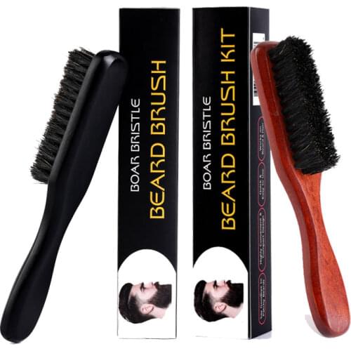 Beard Brush Beech Wood Pure Beard Brush Long Handle Beard Care Brush Combs Styling Tools & Accessories Hair Care & Styling