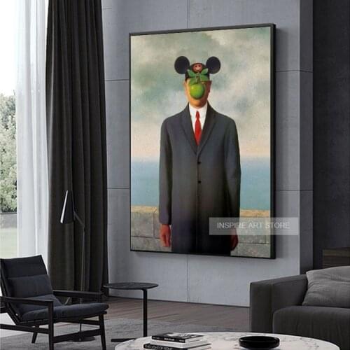 Funny Art The Son of Man Disney Canvas Paintings On the Wall Art Posters And Prints Surrealism Art Pictures Home Wall Decoration