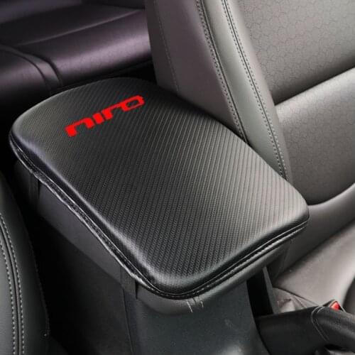 Carbon Fiber Texture Pu Leather Car Center Console Arm Rest Seat Box Pad Vehicle Protective Car Styling For Kia Niro