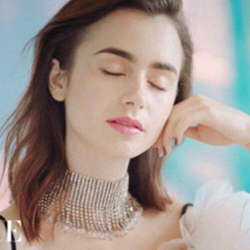 Upscale Boutique Woman Chokers Necklaces Rhinestone Hyperbole Golden Tassels Fascicular Neck Clavicle Charm Wedding Gift