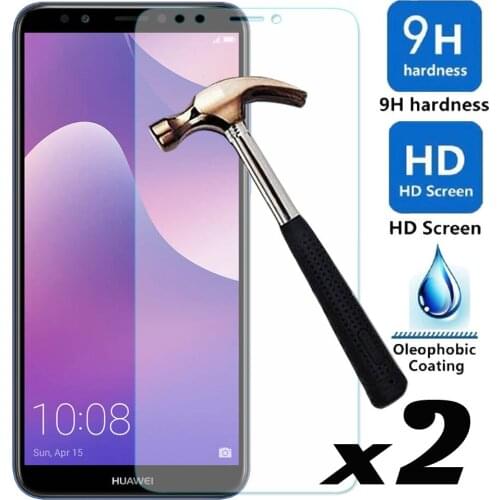 2pcs/lot Tempered Glass Screen Protector For Huawei Y7 2018 Explosion-proof Front Glass Films For Huawei Y7 2018 / Y7 Prime 2018