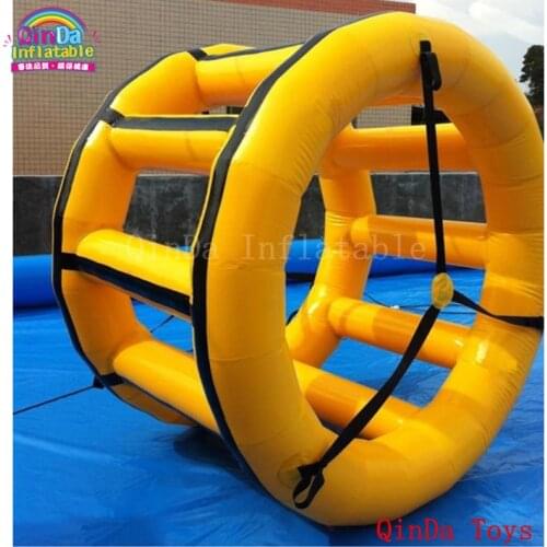 Factory price running roller toy wonder wheel ,2m diameter inflatable water cylinder for entainment