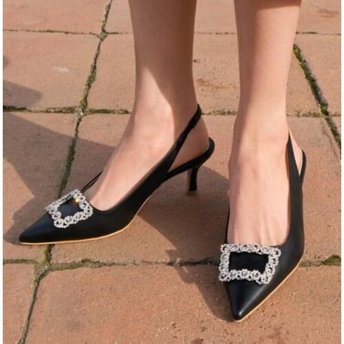 Women Sandals High Heels Summer Brand Women Shoes High Heels Trip Women Shoes Yellow Purple Microfiber Rhinestone Large Size