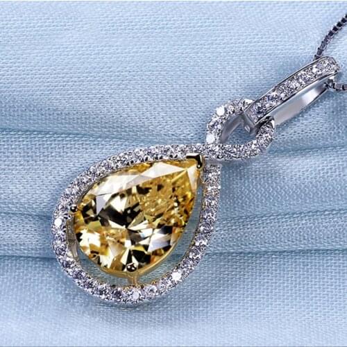 High quality water drop yellow zircon rings for women wedding party engagement rings jewelry gift hot sale