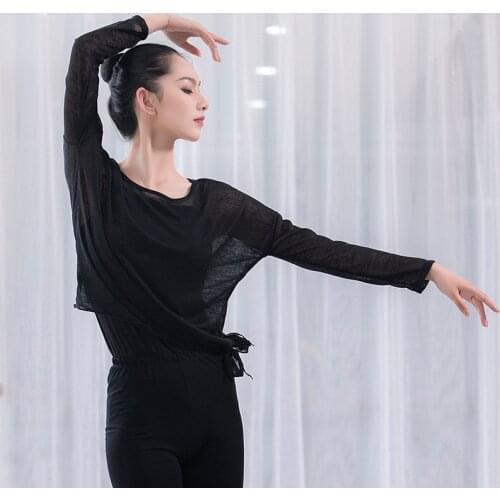 Adult Ballet Latin Yoga Dance Top Transparent Blouse Shirt Costume for Women Bellydance Dancing Clothes Dancer Wear Clothing