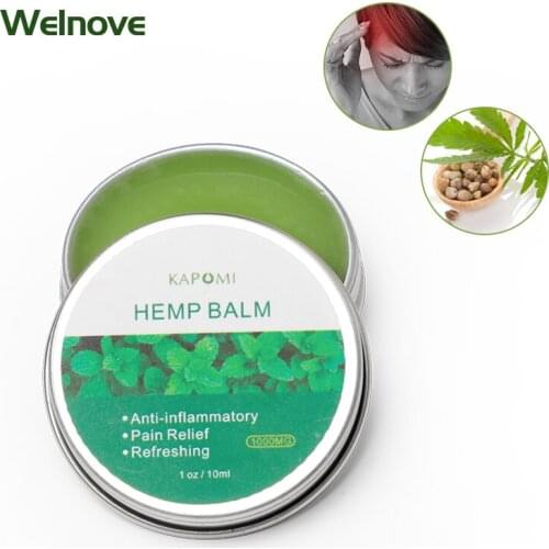 1Pcs 10g Analgesia Cream Hemp Balm Cream Knee Neck Body Pain Balm Ointment Herbal Extract Refreshing Cream Muscle Massager