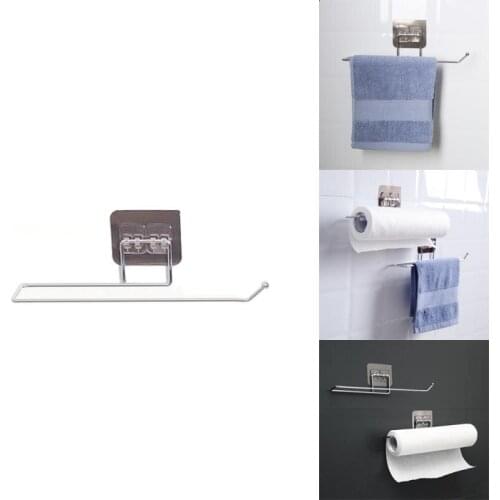 1Pc Multi-Purpose Hooks Rack Organizer Storage Holder Free Punch Disposable Dish Cloth Rag Rack Kitchen Towel Cup Paper Hangers