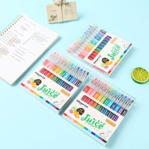 12 Pcs Cute Candy Color Retractable Gel Pen Colorful Gel Pen 0.5mm Fine Point Quick-drying for students Children Adults