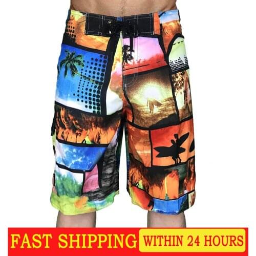 2021 Quality Men Swimming Shorts Swimsuit Surfboard Shorts Summer Fast Dry Sport Beach Men Bermuda Fitness Sport Running Shorts