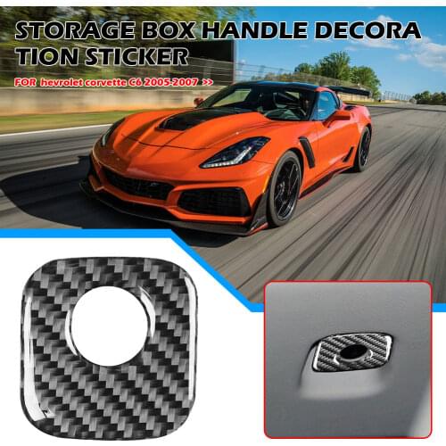 Auto Styling Trim Cover Sticker Parts Carbon Fiber Glove Box Handle Sticker Trim for Chevrolet Corvette C6 2005-2007