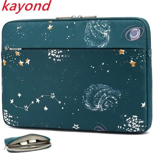 Brand Kayond Laptop Bag 13",14",15,15.6",Blue Leaves Shockproof Notebook Bag Sleeve Case For MacBook Air Pro 13.3",DropShip V182