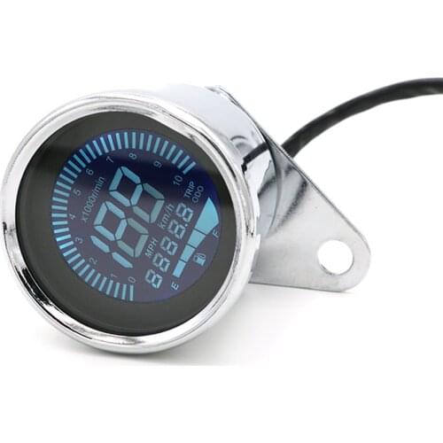 Digital 12V Universal Digital Motorcycle Speedometer Odometer Tachometer Gauge fuel meter LED Indicator
