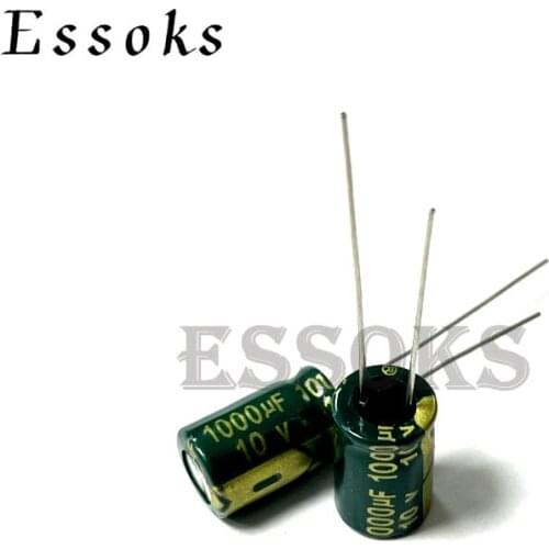 20pcs Electrolytic Capacitor 10V1000UF 10V 1000UF 8X10 8X12 mm High Frequency Low ESR Aluminum Capacitors
