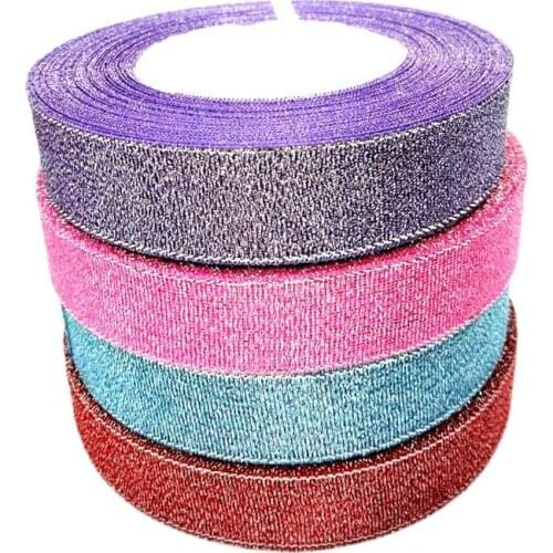 HL 4 rolls 20mm width glitter ribbon gift packing belt wedding party Christmas embellishment weaving sewing accessories A841