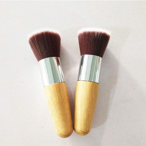 1PCS Professional Makeup brushes Bamboo Handle Powder Concealer Liquid Foundation Makeup Tools Flat Head Brush