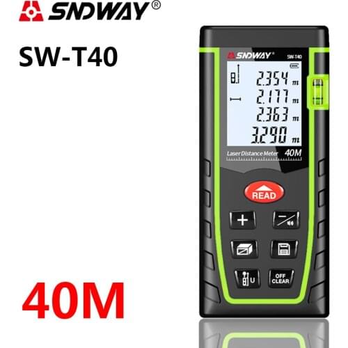 SNDWAY Laser Distance Meter Digital Range Finder 40M Electronic Level Ruler Range Finder