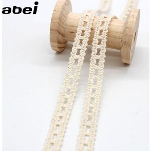 10yards/lot 1cm Beige Cotton Lace Trims Supplier Home Wedding Party Decoration Ribbon DIY Patchwork Handmade Sewing Accessories