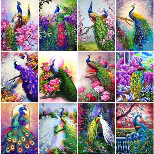 MomoArt 5D DIY Diamond Painting Peacock Handmade Gift Diamond Embroidery Animal Mosaic Sale Wall Art Decorations