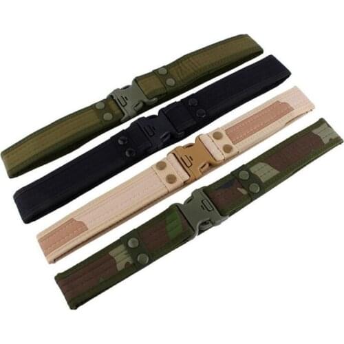 Men Tactical Belt Military Nylon Belt Outdoor Multifunctional Training Belt Hiking Army Camouflage Waist Strap Hunting Waistband