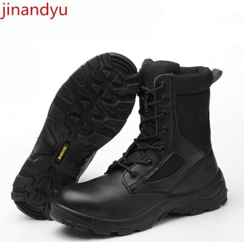 Non-Slip Safety Shoes Mens Working Boots Steel Toe Cap Shoes for Men Anti-Puncture Indestructible Shoe Male Army Military Boots