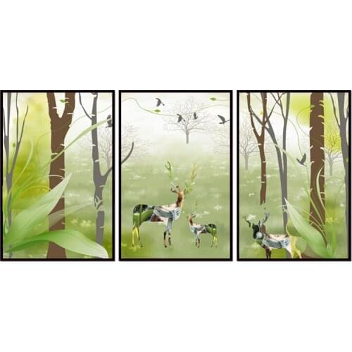 Factory wholesale (No Framed) Elk Landscape Series art Canvas Print On Canvas Printing Wall Pictures 12YM-A-735