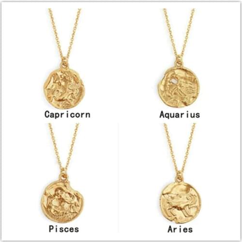 12 Constellations Necklace Pendant Aries Taurus Gemini Cancer Leo Virgo Libra Scorpio Sagittarius Capricorn Aquarius Pisces