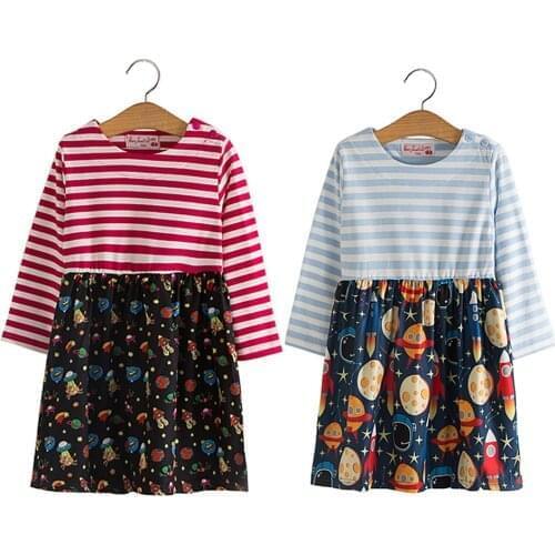 Girls Dress Children Clothing Princess Spring Autumn Floral Dress Loose Long Sleeve Dress Baby Kids Girls Dress