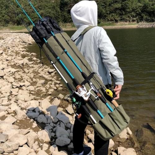 Large-Capacity Portable Fishing Equipment Tool Storage Bag Portable Multifunctional Shoulderable Fishing Rod Storage Bag for Sea