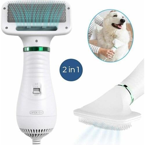 2-In-1 Portable Dog Hair Dryer And Comb Brush For Home Pet Grooming Cat Hair Comb Dog Fur Low Noise Blower pet grooming