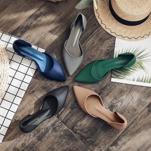Pointed Toe Sandals Women Thick Heel Summer Shoes Plastic Jelly Shoes 2021 New Female Casual Ol Shoes Waterproof Sandals Ladies