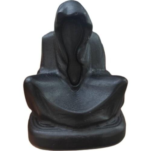 1PC Natural Stone Black Obsidian Handmade Carved Wizard Powerful Statue For Home Decoration Gift