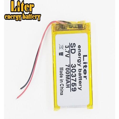 3.7V lithium polymer battery 700mAh tachograph general electric core GPS navigator 303759