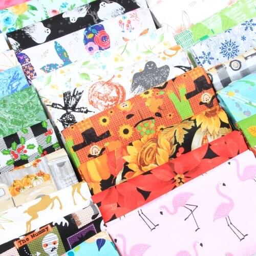 Handmade DIY Garment Dress Tissue Print Half Meter100% Cotton Fabric with Cartoon Plain 100% Cotton