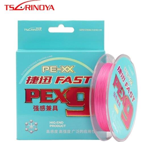 TSURINOYA Fishing Line 9 Strands Braided 150M PE Line FAST Multilament Fishing Lure Wire 20-65lb0.8-5.0# Smooth Strong Reel Line