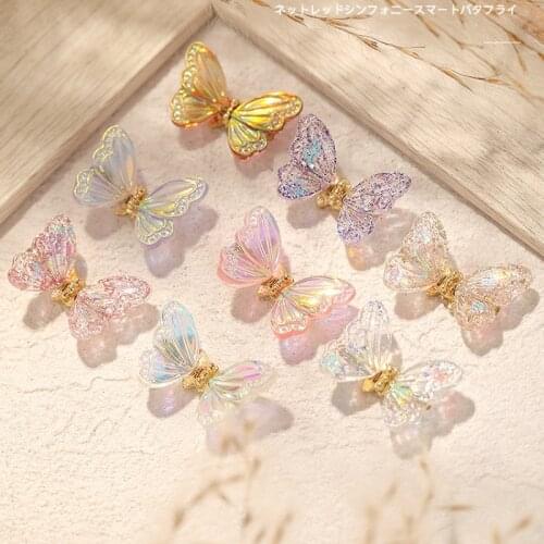 Venalisa 1 Pcs Butterfly Nail Art Decoration Shiny Shakeable Style Colorful Nail Art Rhinestone Jewelry DIY 3D Charm Accessories
