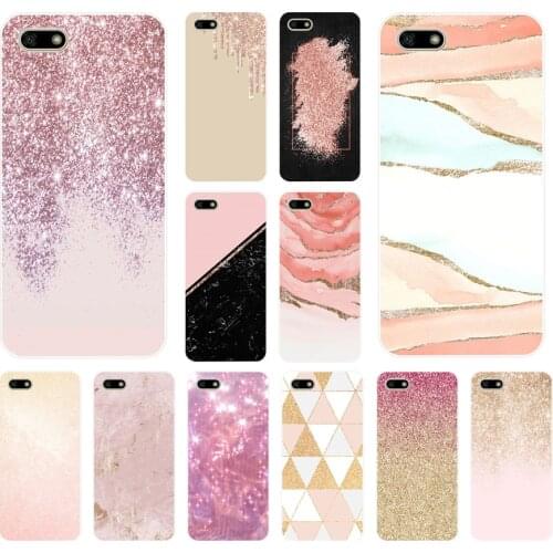 Back Cover Bumper Phone Case19AS Silicon Soft Tpu Glitter Pink Gold Bear 5.7 7c 5.7 7x Cases for Huawei Honor 7A 5.45 Pro